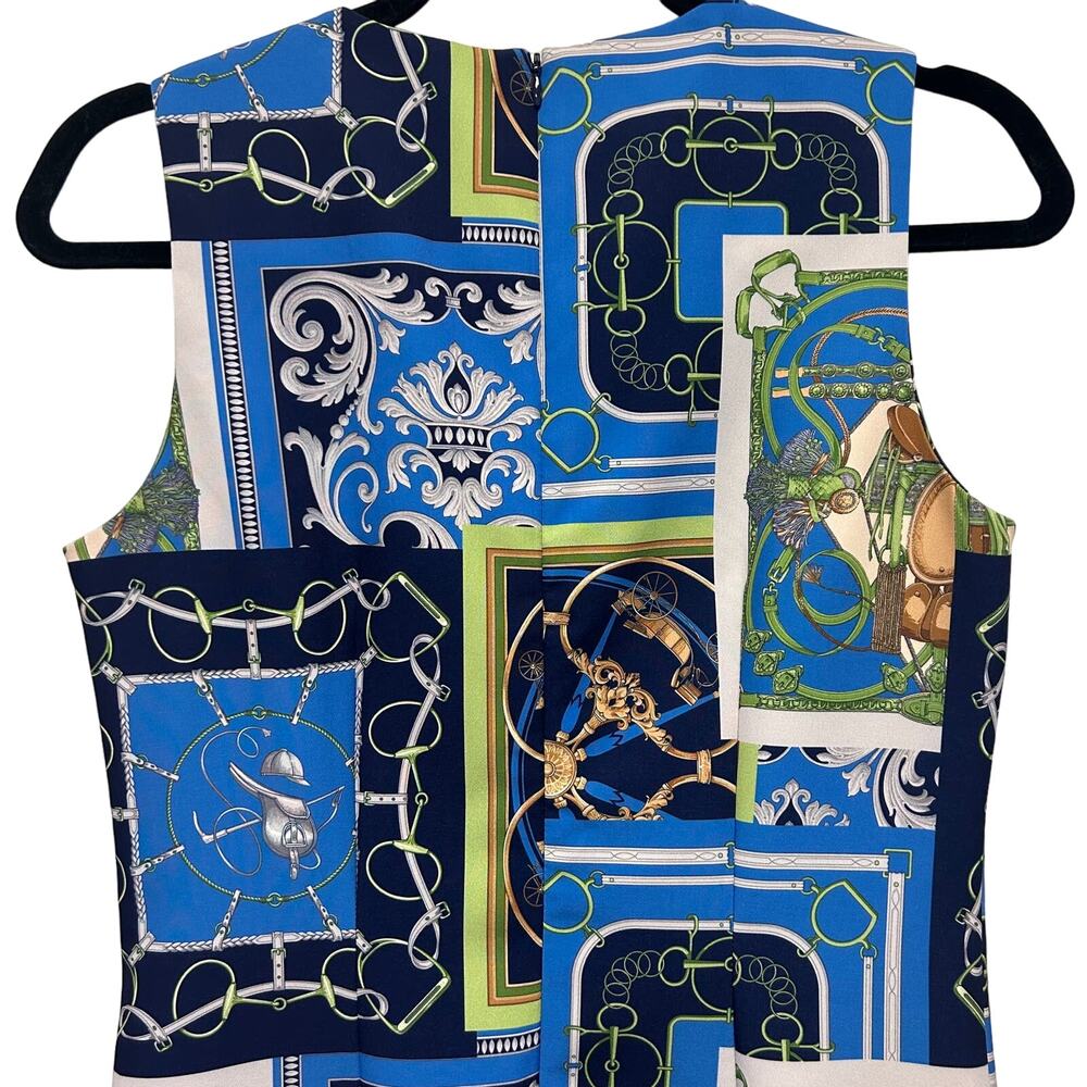 J. Mclaughlin Equestrian Patchwork Sleeveless Shi… - image 5